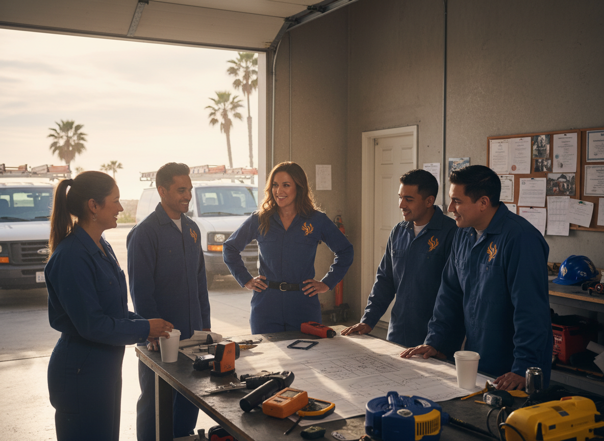 The Fire Damage Restoration Sunset Beach team at work in Sunset Beach