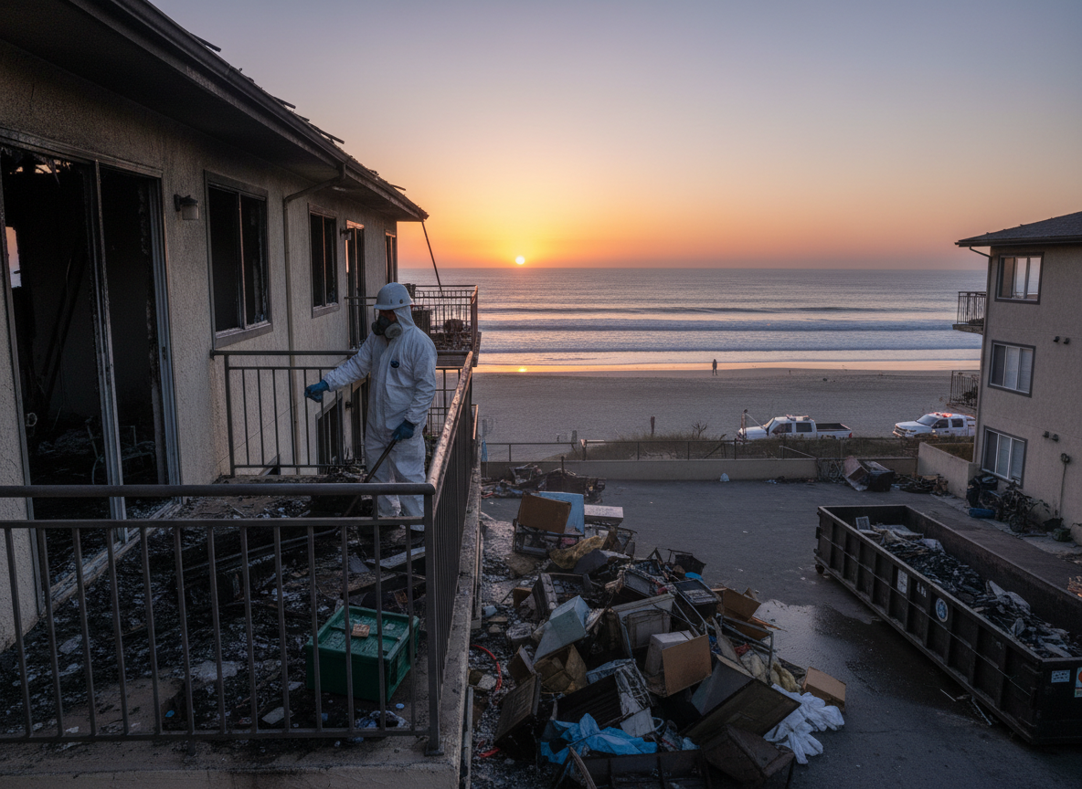 Apartment Fire Cleanup in Sunset Beach, CA