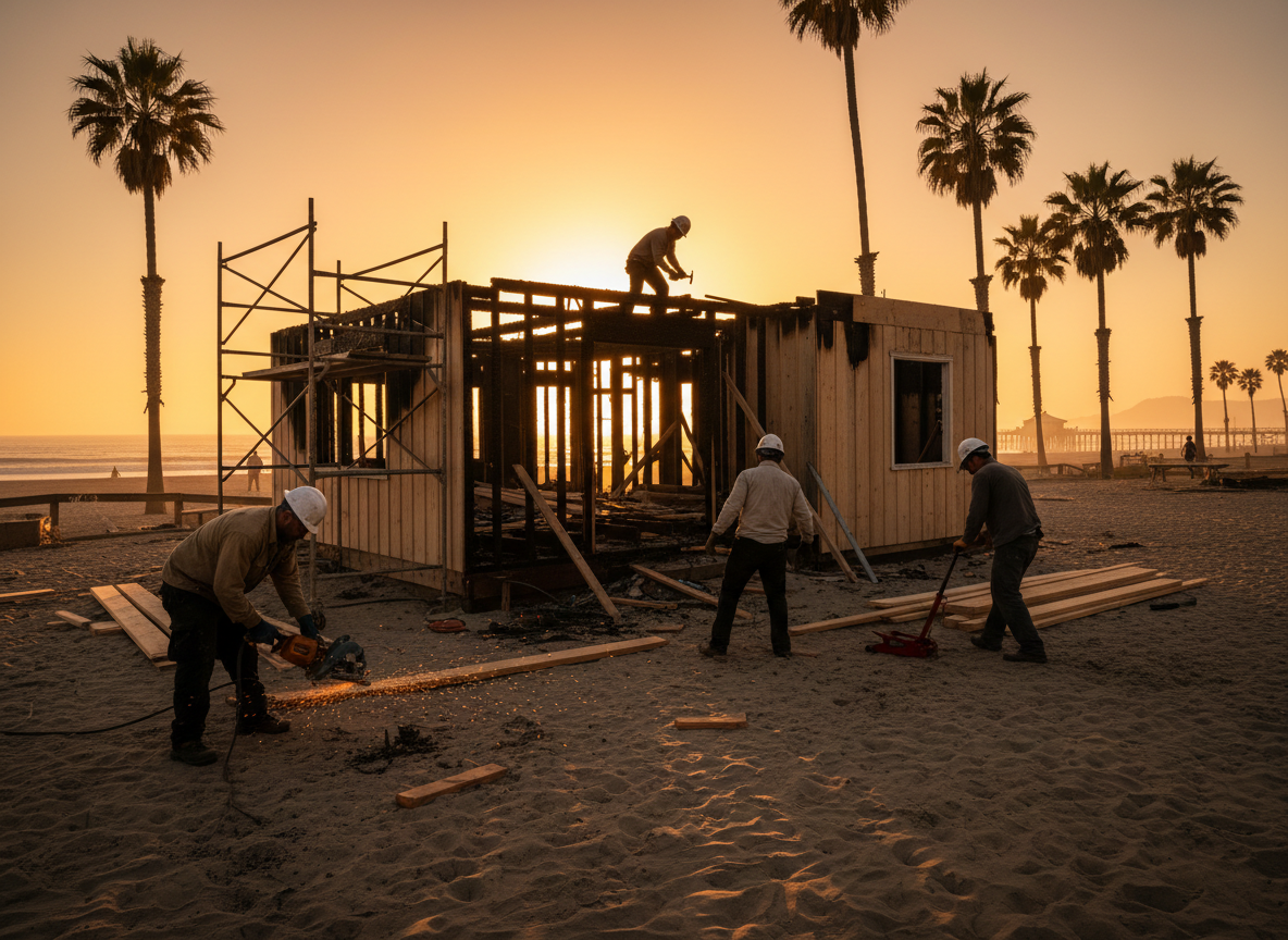 Structural Repair After Fire in Sunset Beach, CA